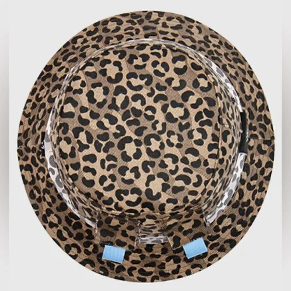 NWT The Hideout Clothing Co Brown Leopard Octagon Classic Bucket Hat Breathable